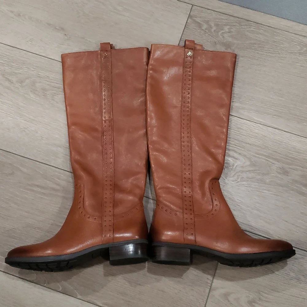 Sam Edelman Brown Heeled Knee High Boots 7.5 - Picture 6 of 12